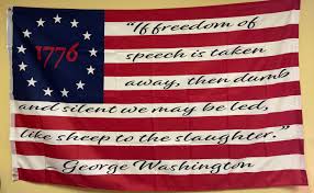 First Amendment Flag with George Washington quote